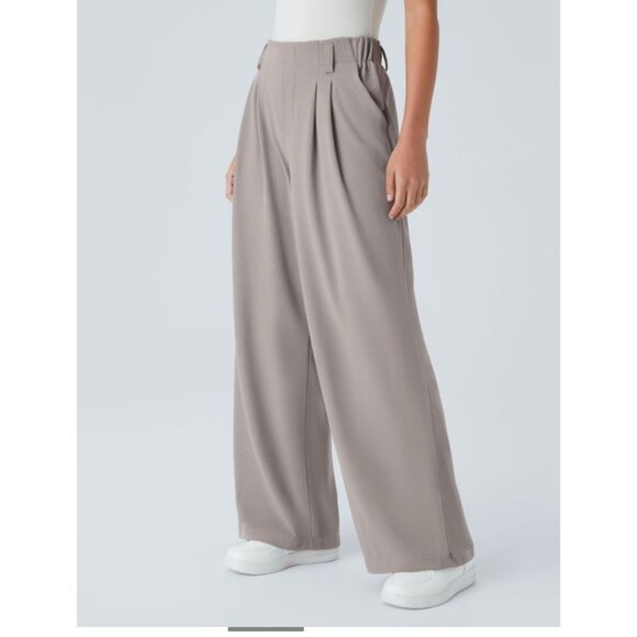 Halara High Waisted Plicated Side Pocket Wide Leg Waffle Pants Sz Small Womens G - Picture 8 of 10